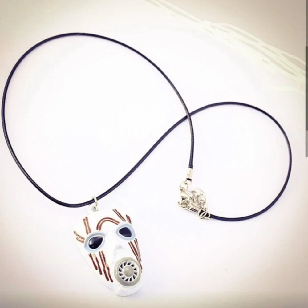New Boarderlands 2 Mordecai Mask Stainless Steel Pendant Leather Necklace
